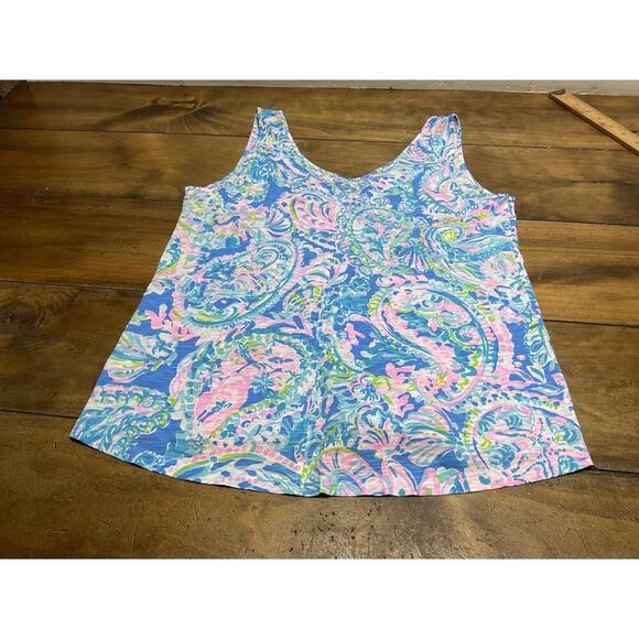 Lilly Pulitzer V-Neck Gigi Tank Top Starfish Casual Medium - Picture 8 of 8